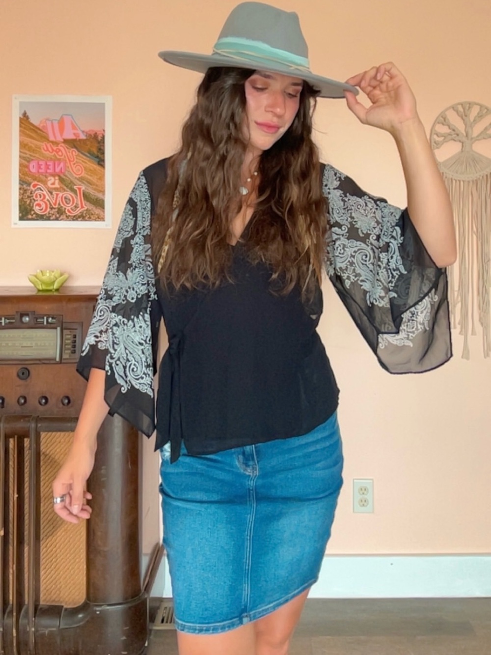 Sheer Wrap Top - Picture 2 of 3